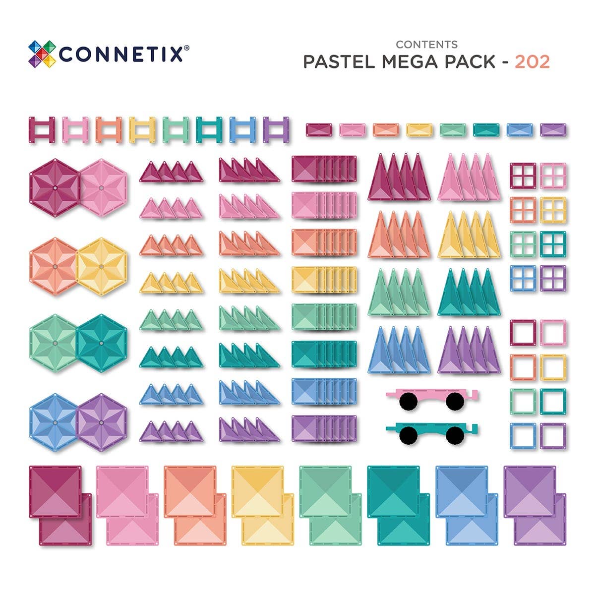 CONNETIX Pastel Mega Pack, 202 Pieces