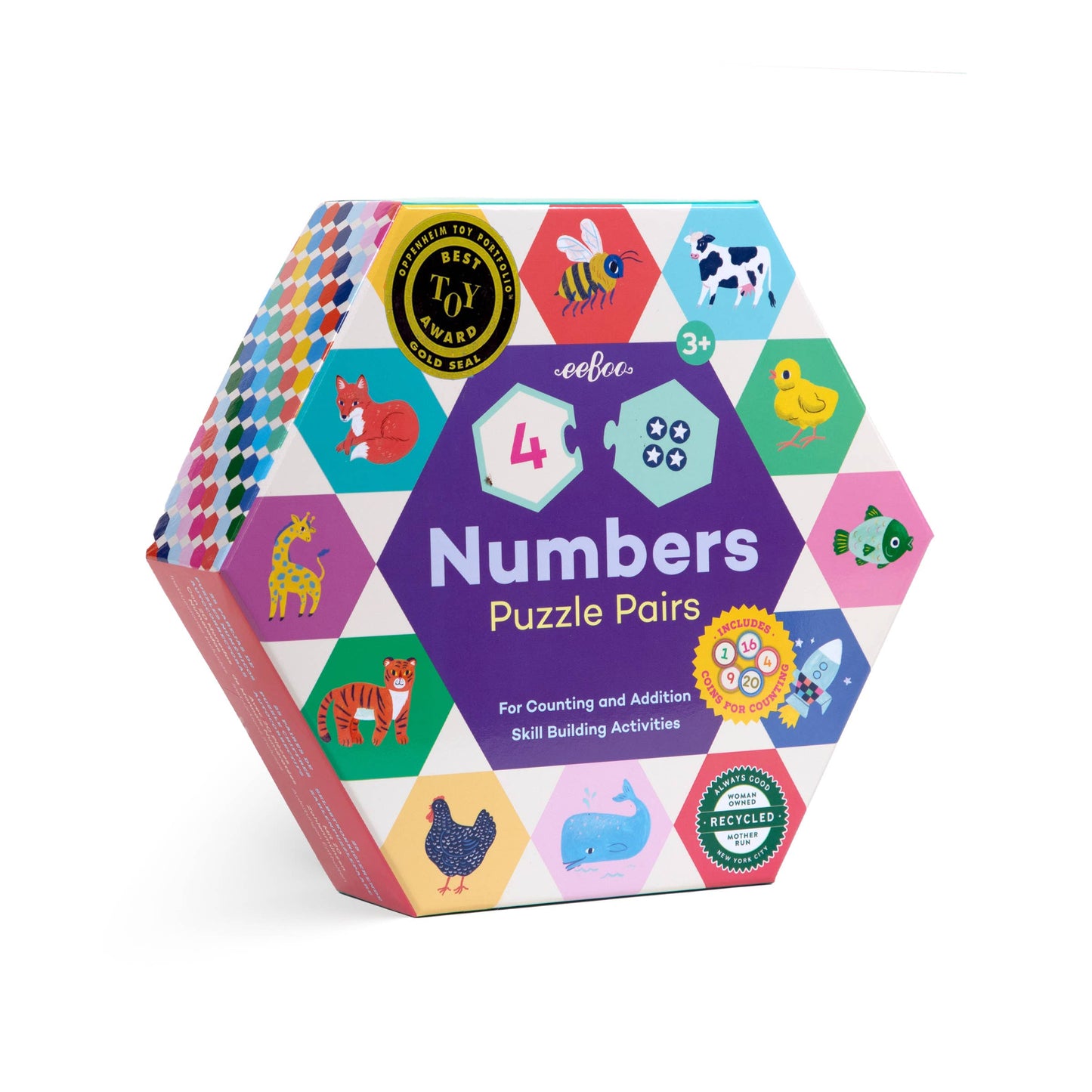 Numbers Hexagon Puzzle Pairs