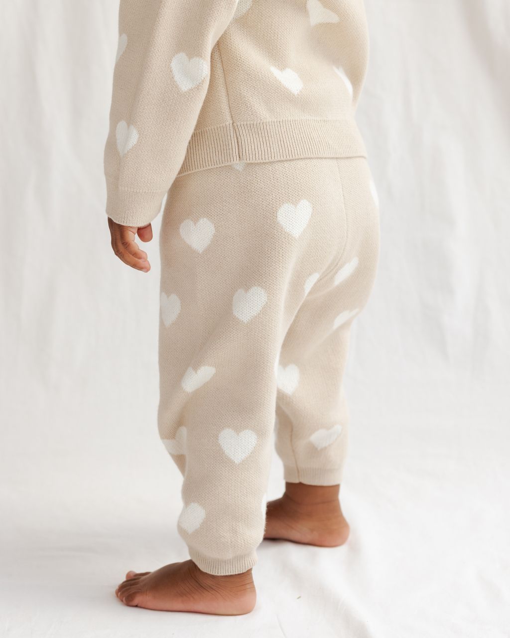 Heart Knit Sweater in Oat