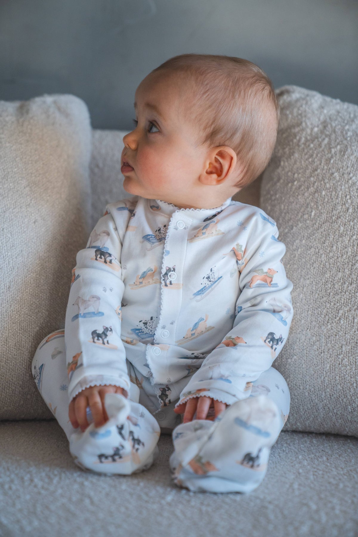 Ski Pups Boy Pima Baby Onesies Sleep & Play
