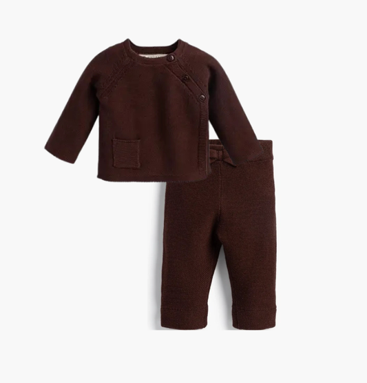 Chocolate Brown Organic Knit 2 Pc. Set