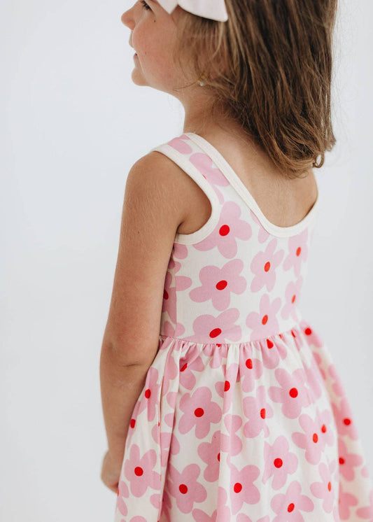 Pink Daisies Twirl Dress