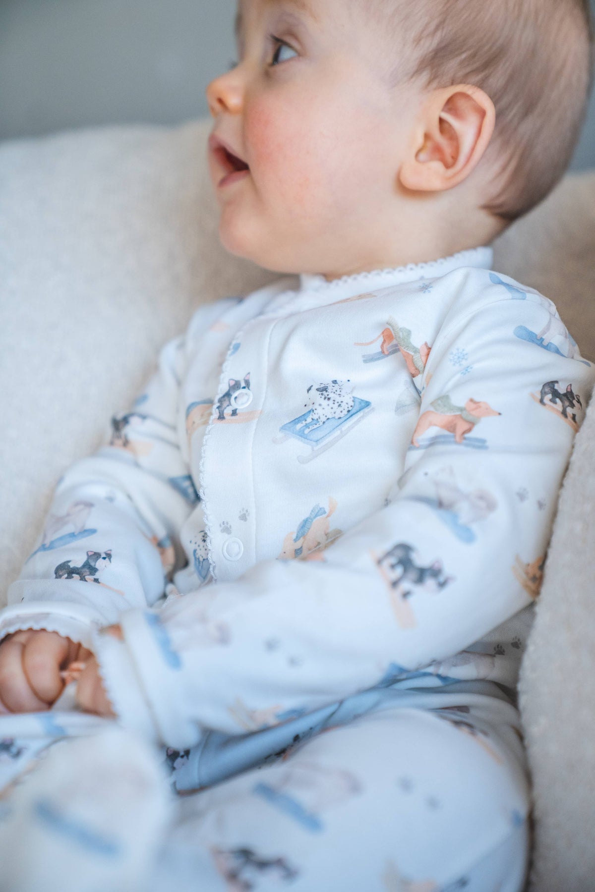 Ski Pups Boy Pima Baby Onesies Sleep & Play