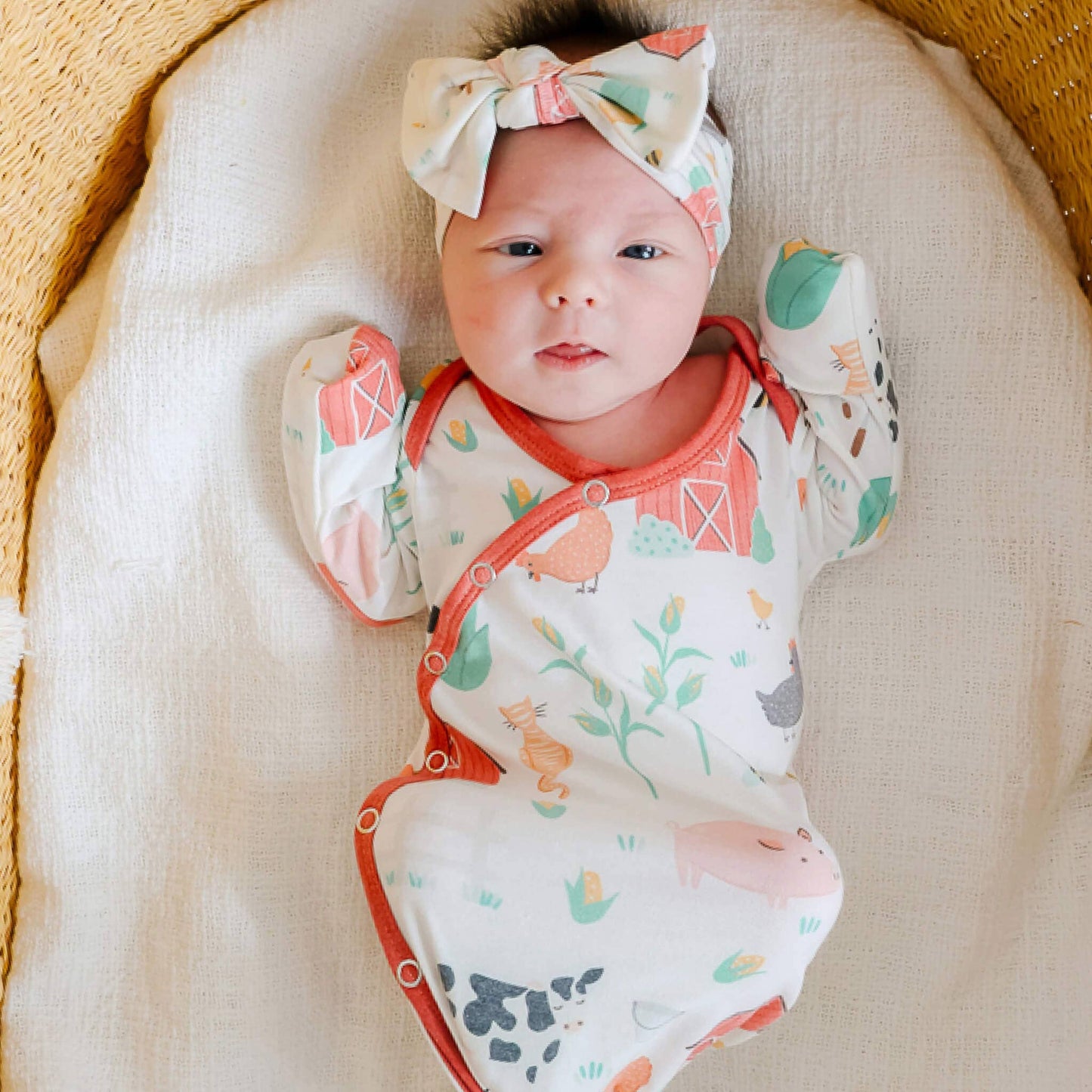 Farmstead Newborn Knotted Gown