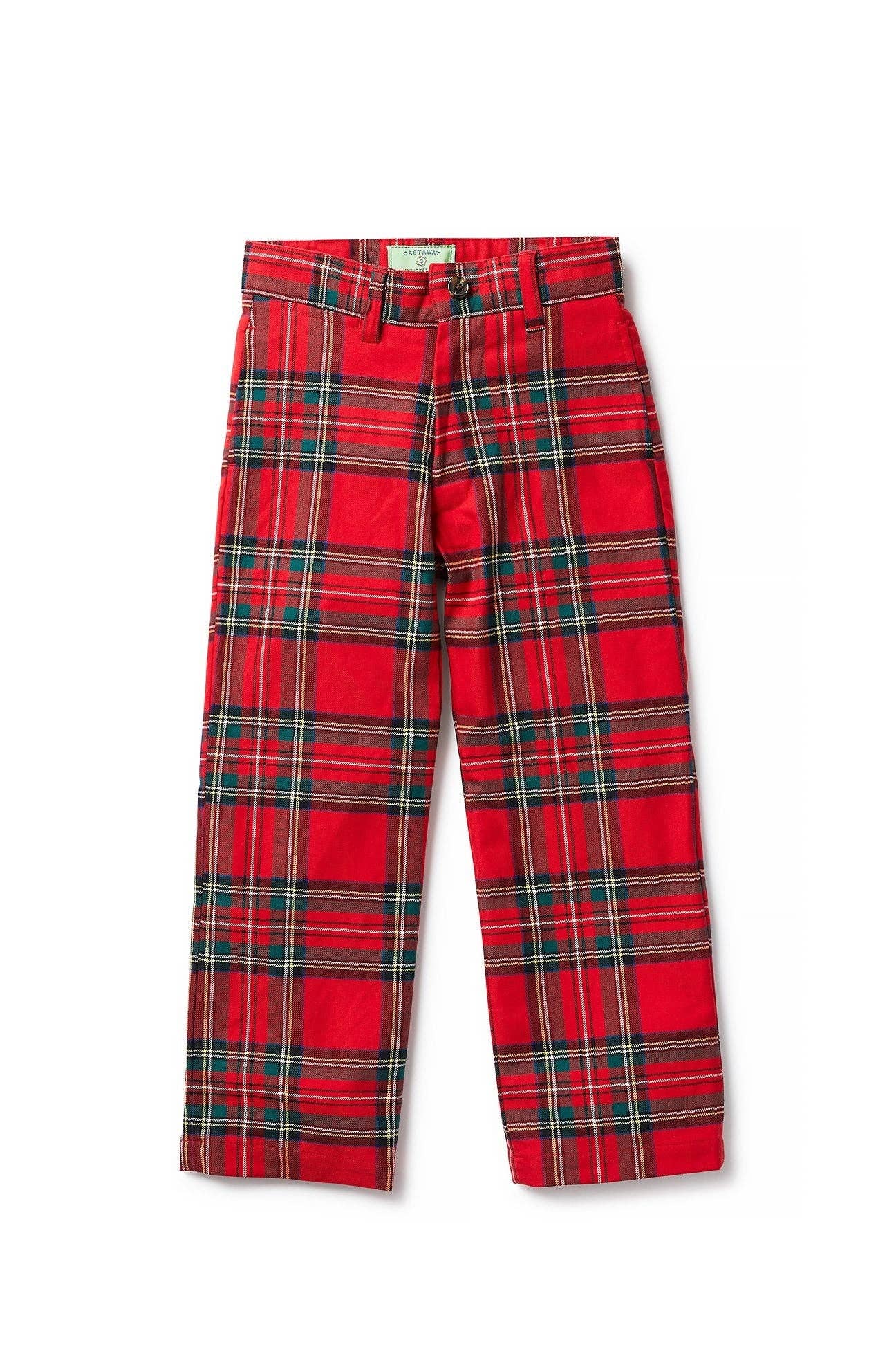 Boys Stretch Twill Royal Stewart Tartan Plaid Pant