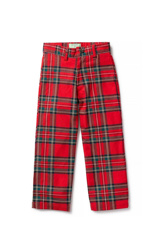 Boys Stretch Twill Royal Stewart Tartan Plaid Pant