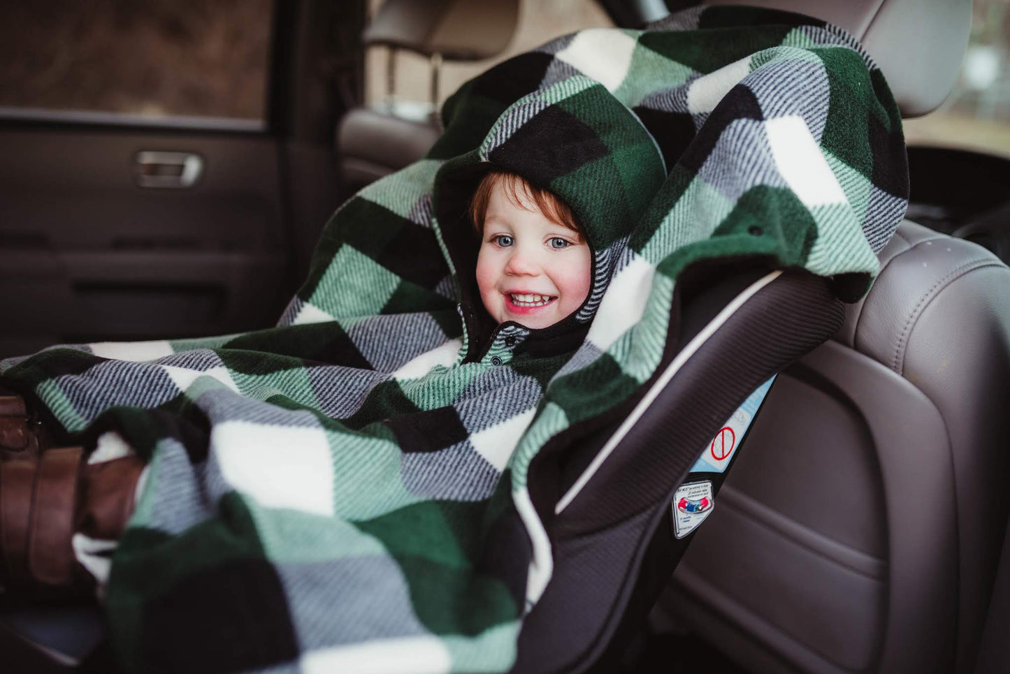 Buffalo Plaid Car Seat Poncho