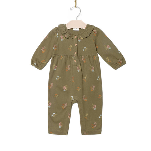 Lichen Mushrooms Frill Collar Romper