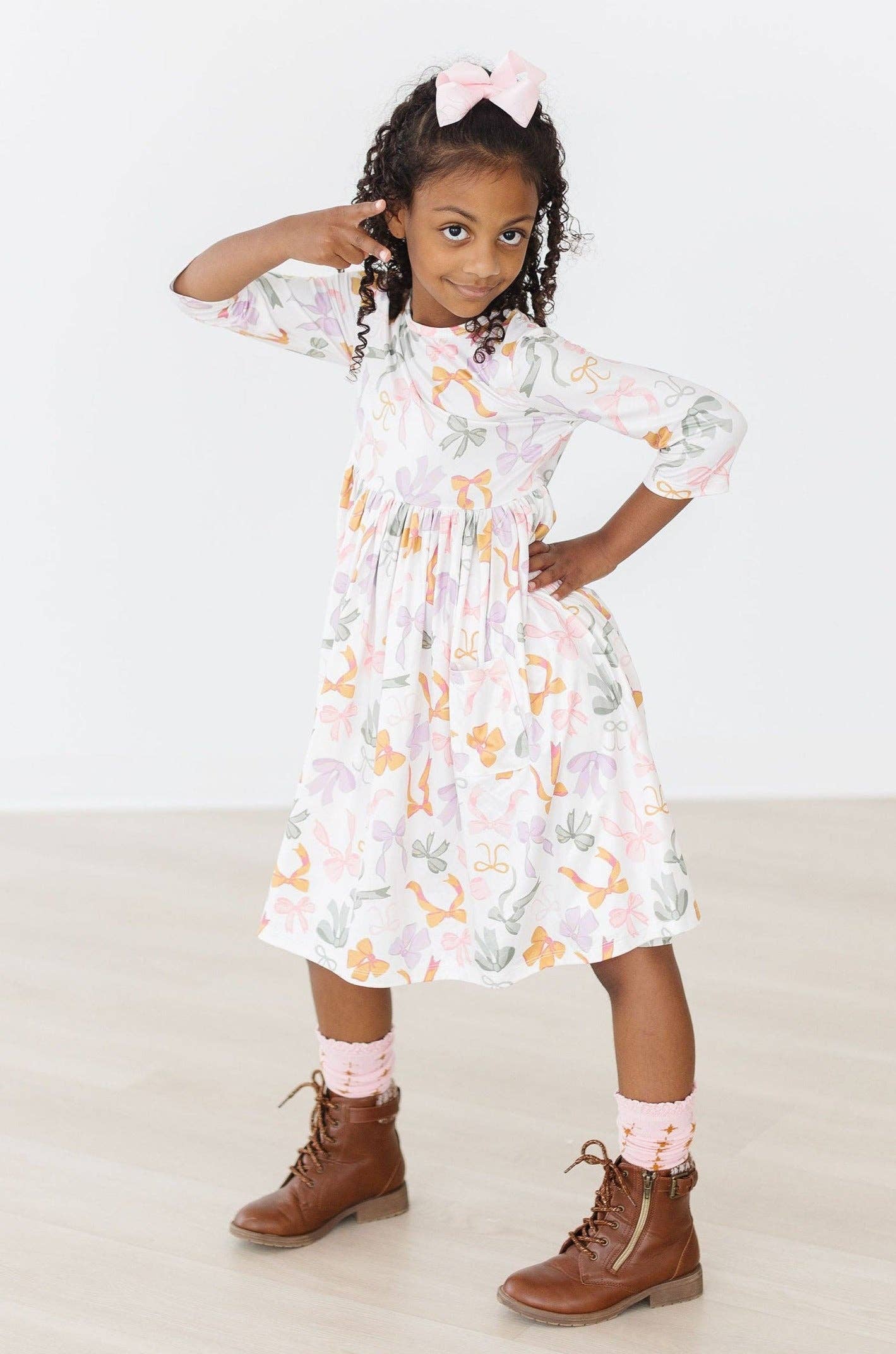 Boho Bows Pocket Twirl Dress