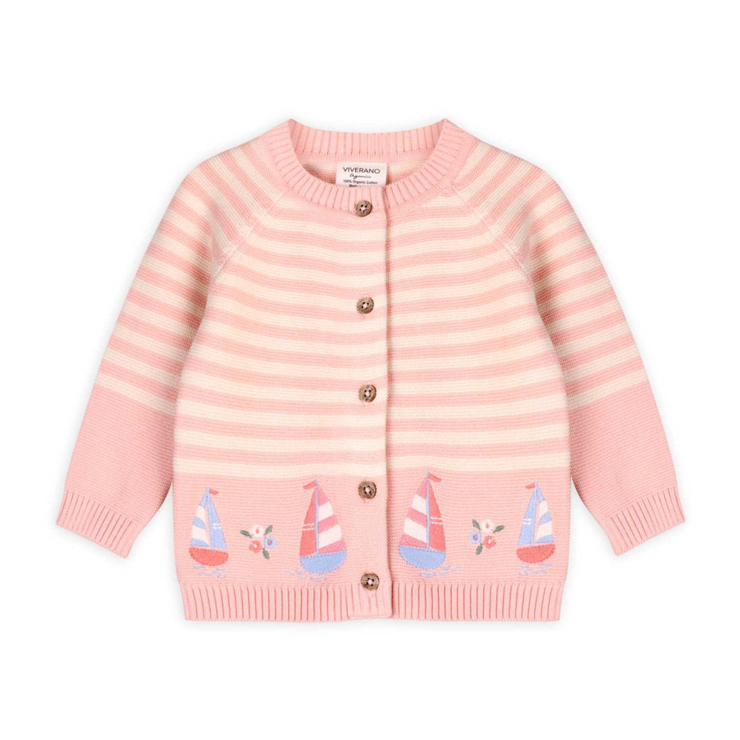 Stripe Sailboats Knit Cardigan