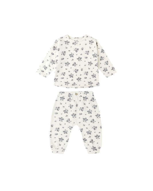 Blue Floral Pant Set