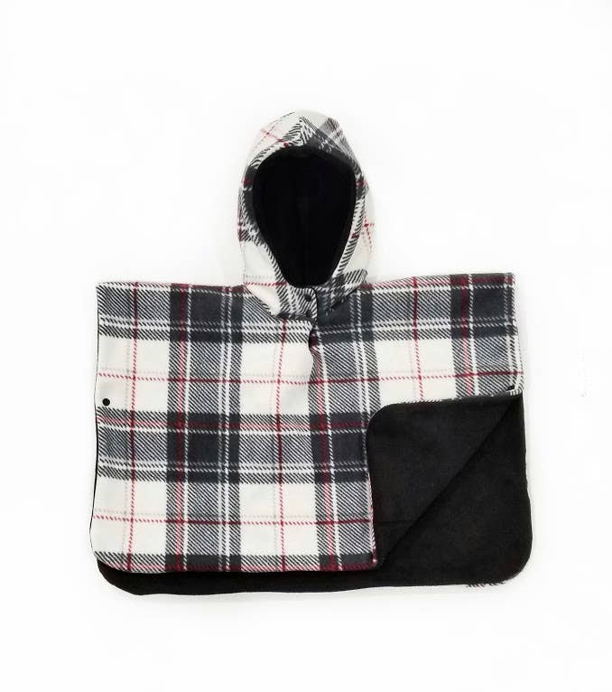 Fleece Car Seat Poncho, Winter Plaid