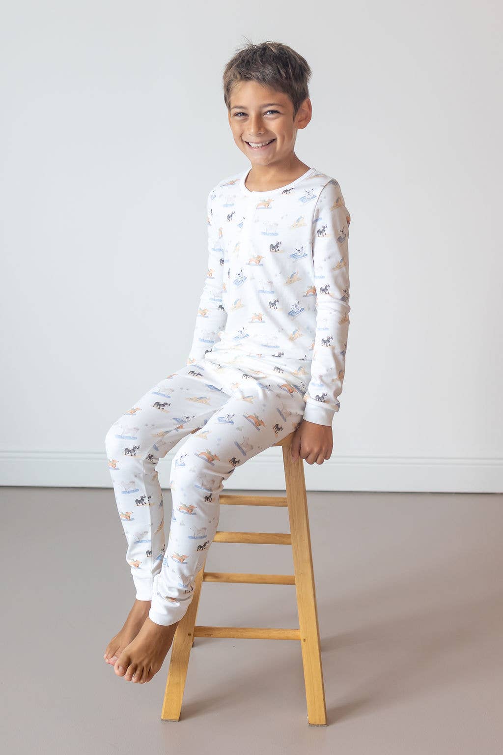 Ski Pups Boy Pima Kids Long PJ Set