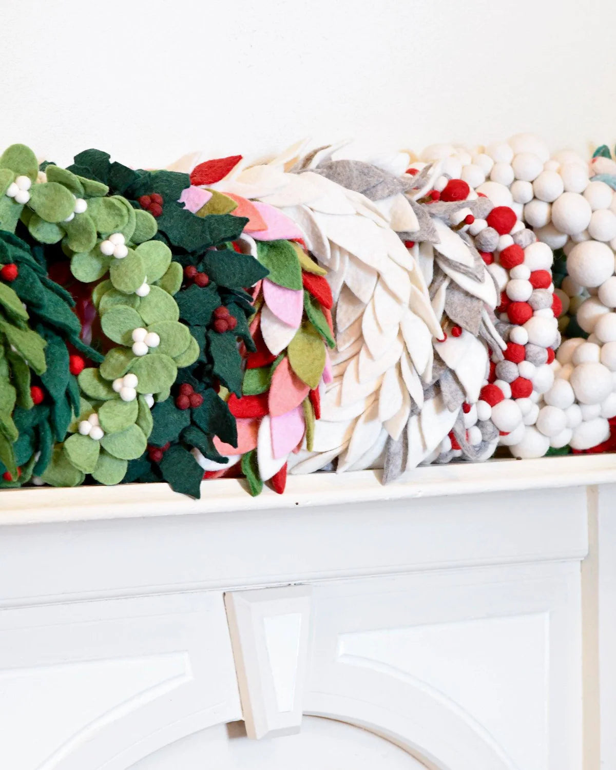 Felt Pine Cones & Holly Wreath