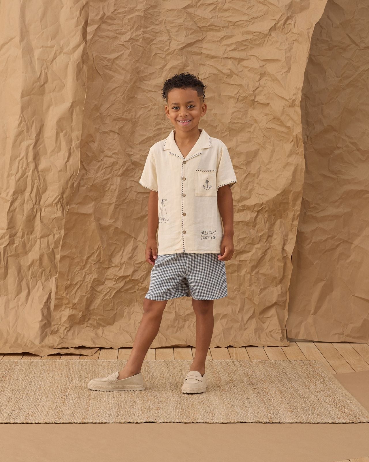 Marine Gingham Perry Shorts