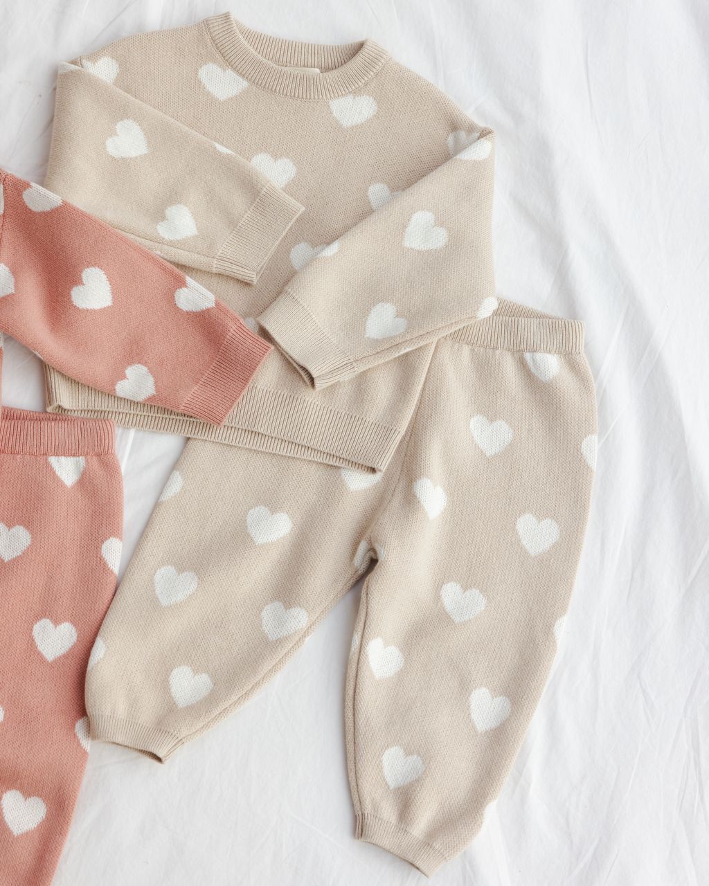 Heart Knit Sweater in Oat