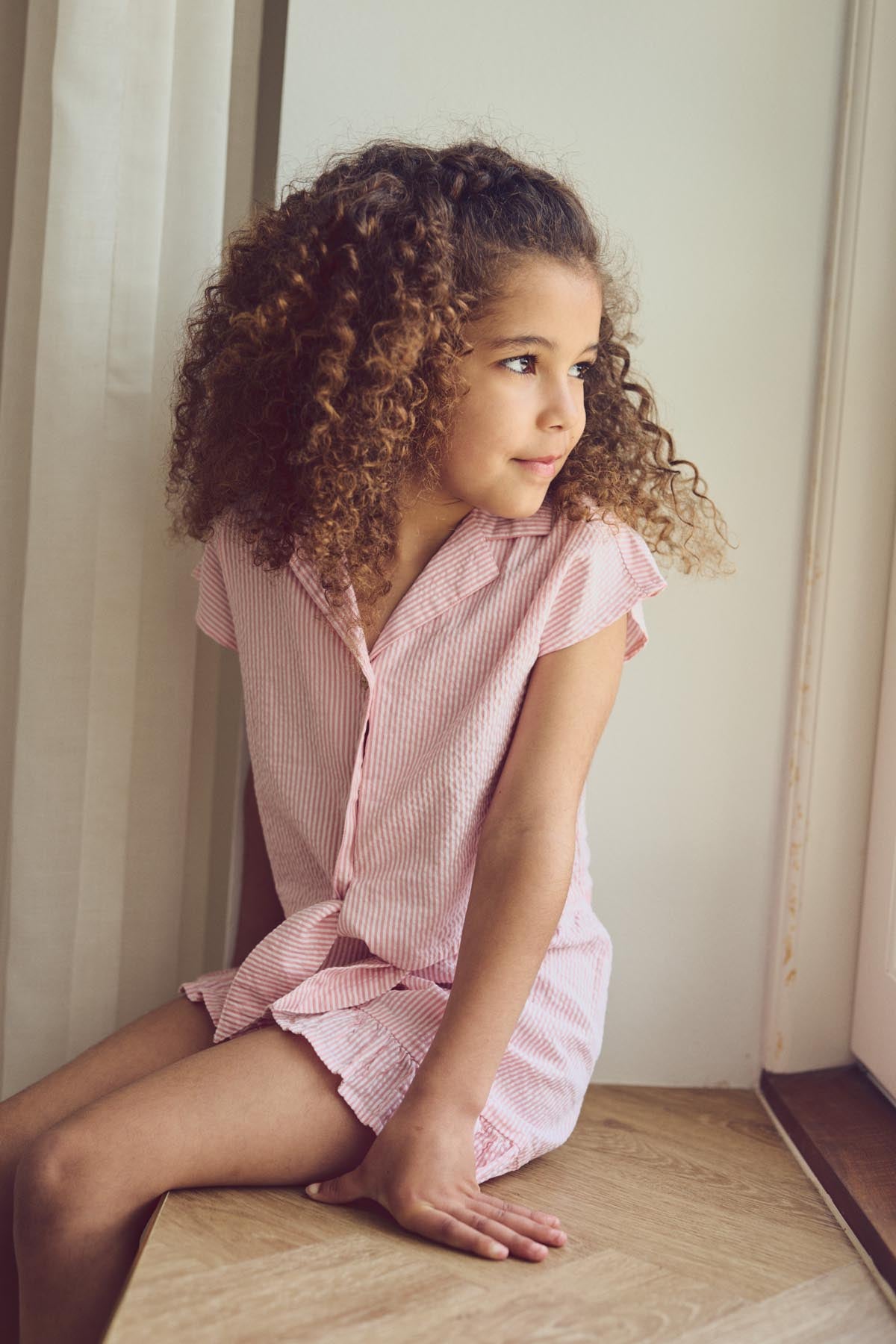 Seersucker Stripe Frill Shorts
