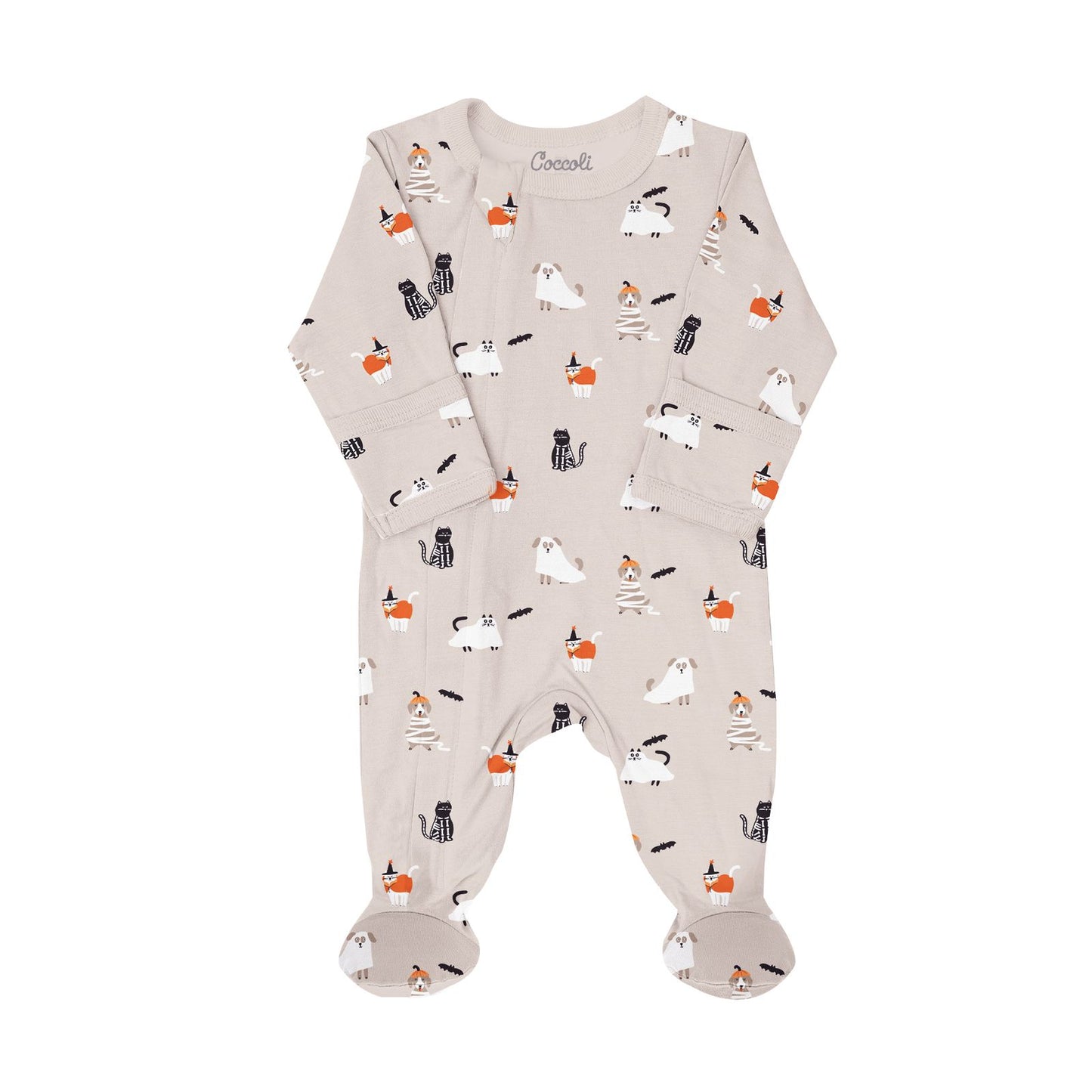 Halloween on Oat Zipper Footie