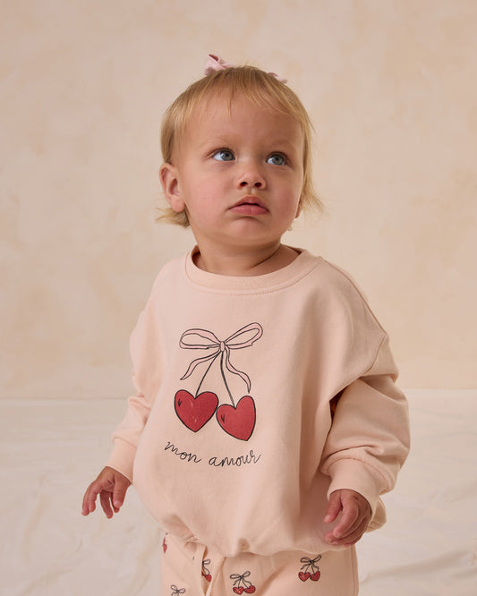 Relaxed Mon Amour Sweatshirt and Pant Set