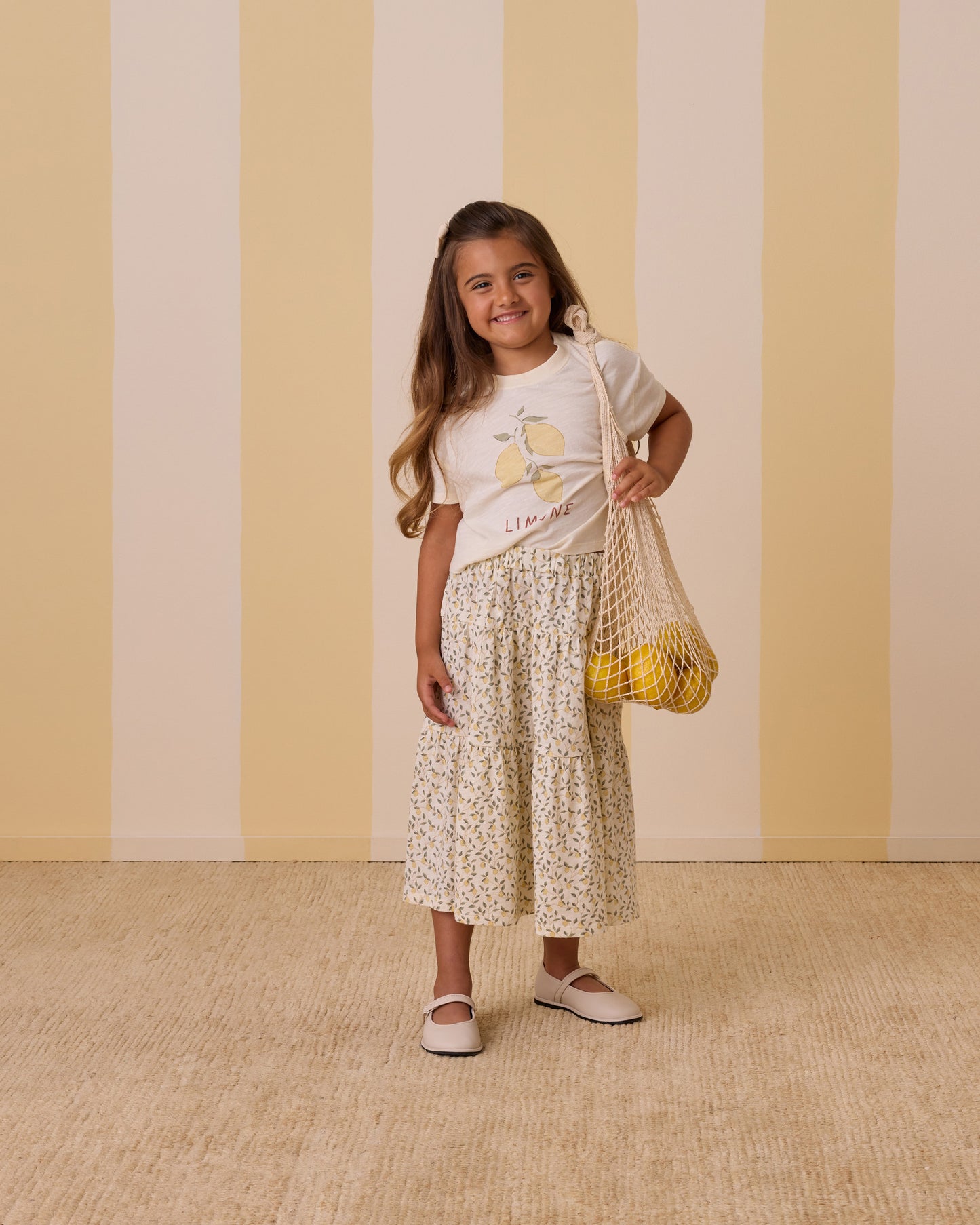 Tiered Midi Lemon Skirt