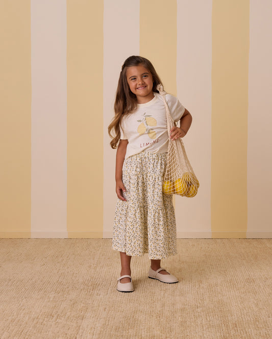 Tiered Midi Lemon Skirt