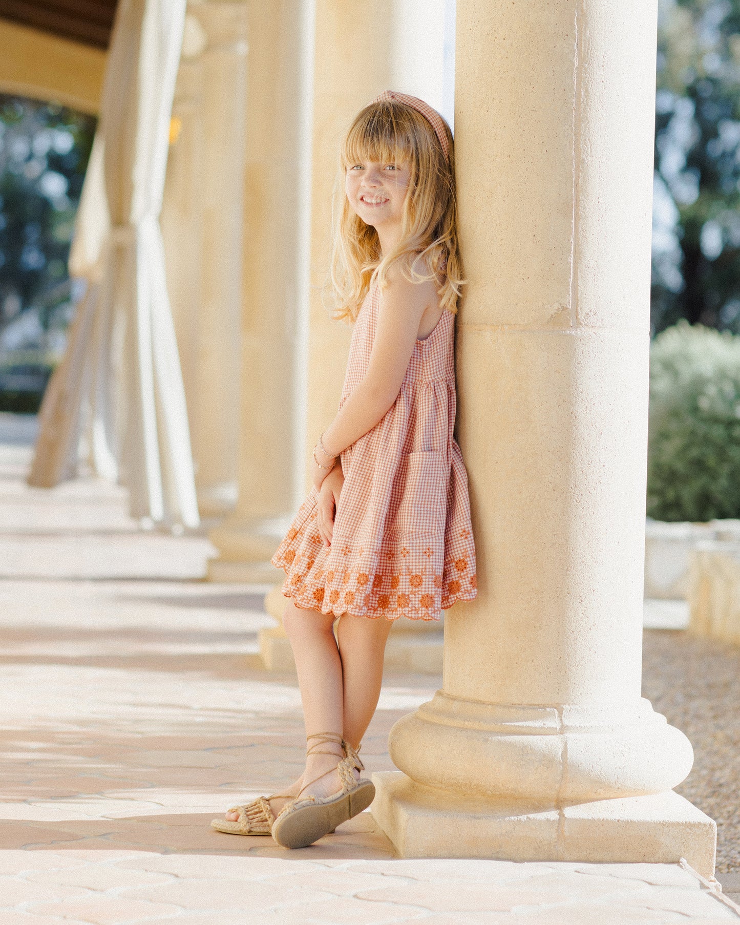 Summer Poppy Gingham Dress