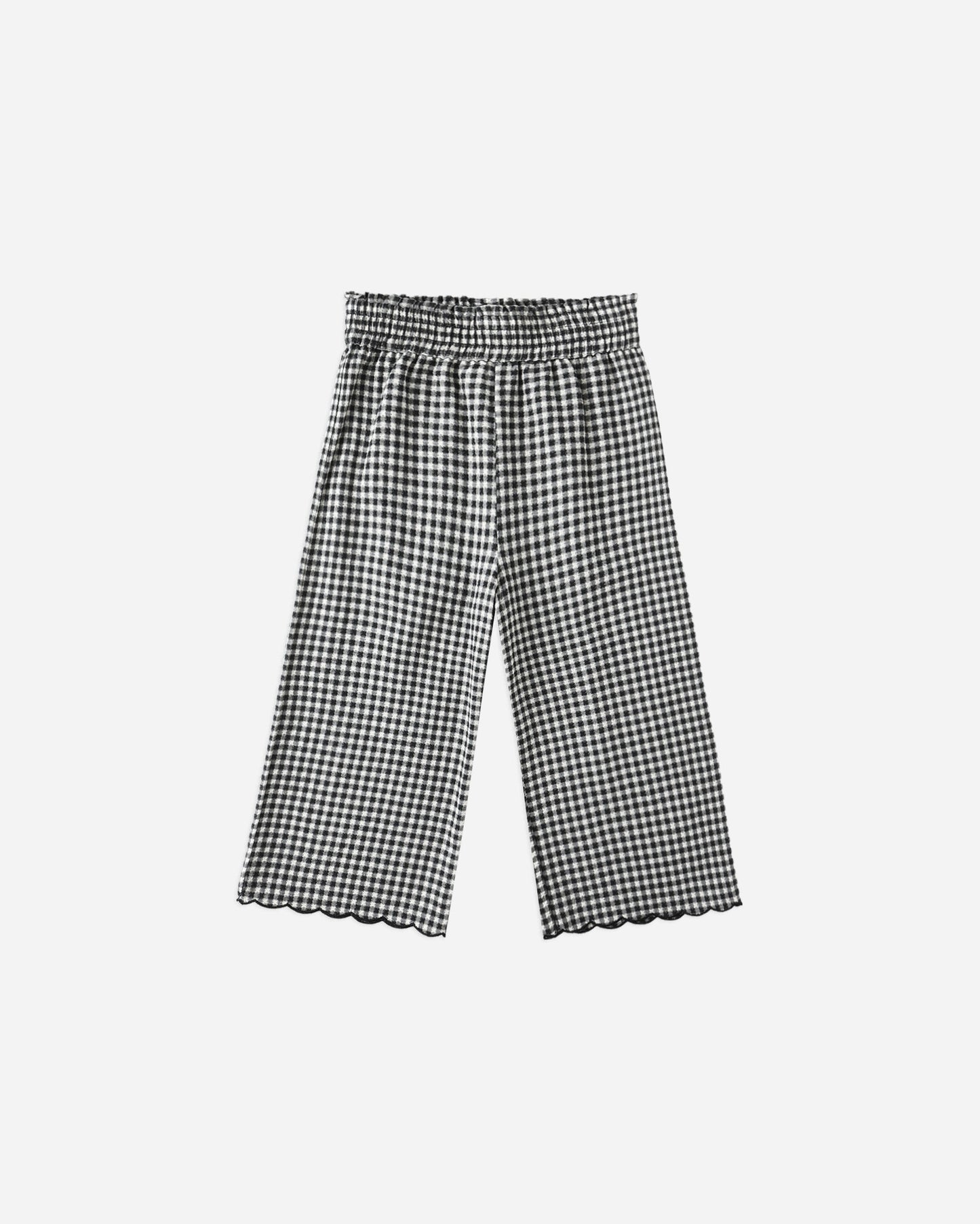Black Gingham Wide Leg Pants