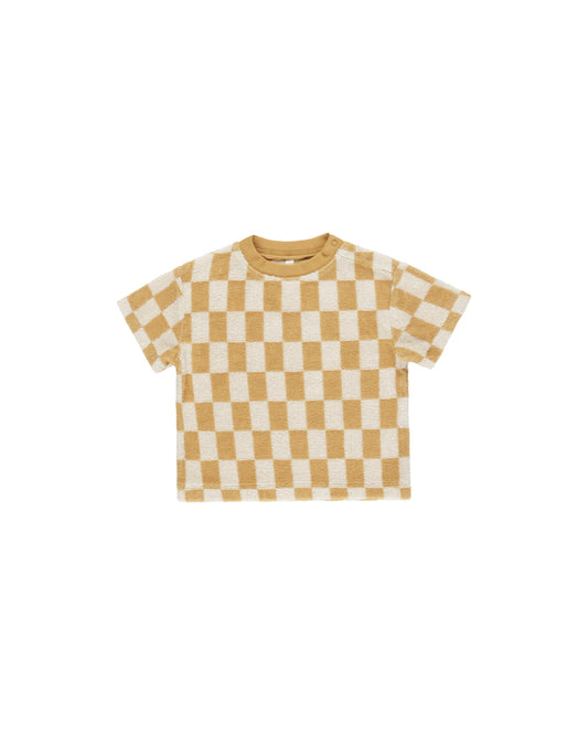 Relaxed Marigold Check Tee