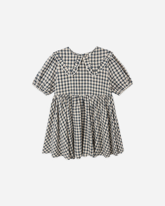 Camille Navy Check Dress