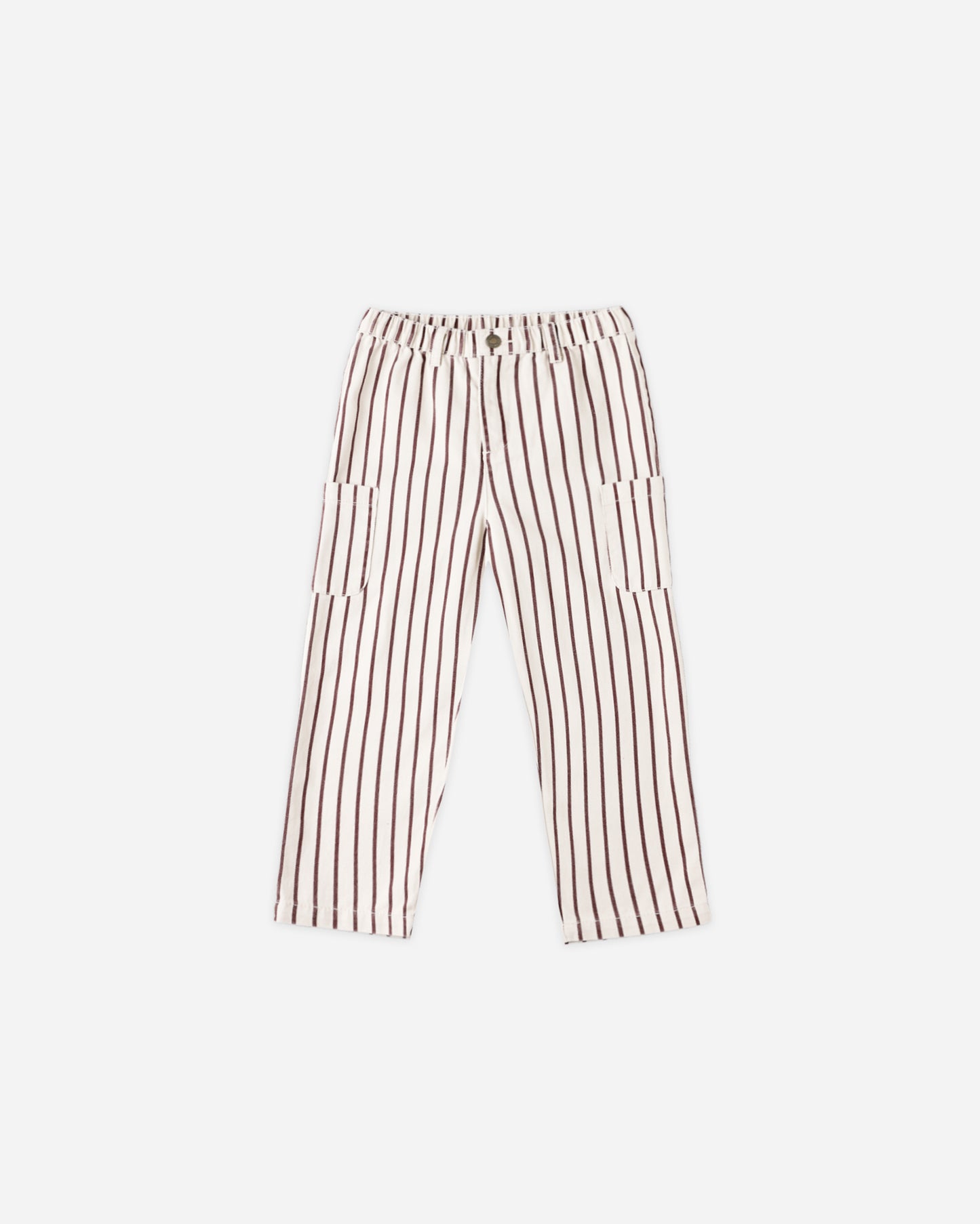 Burgundy Pinstripe Barrel Pants