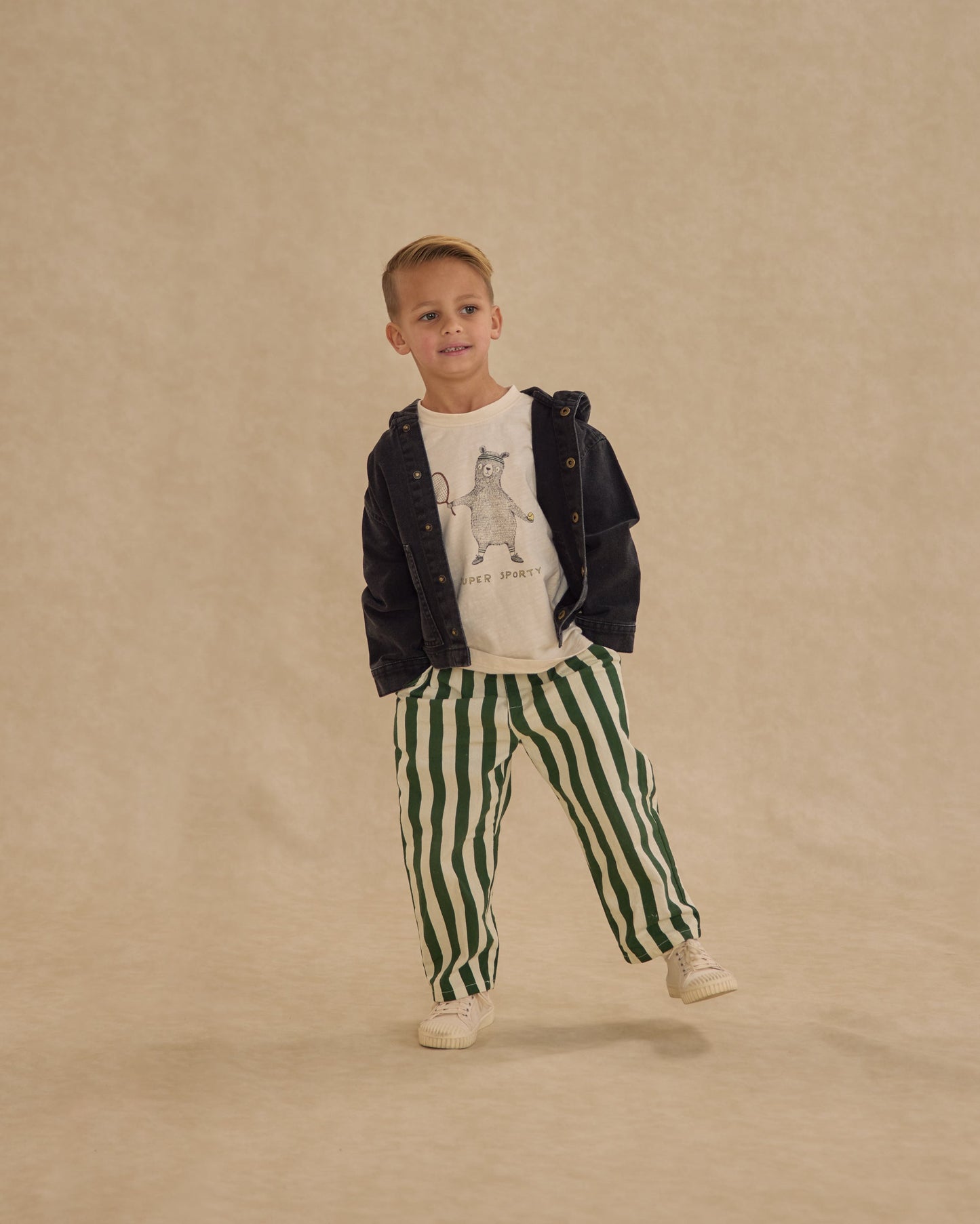 Green Stripe Baggy Pant