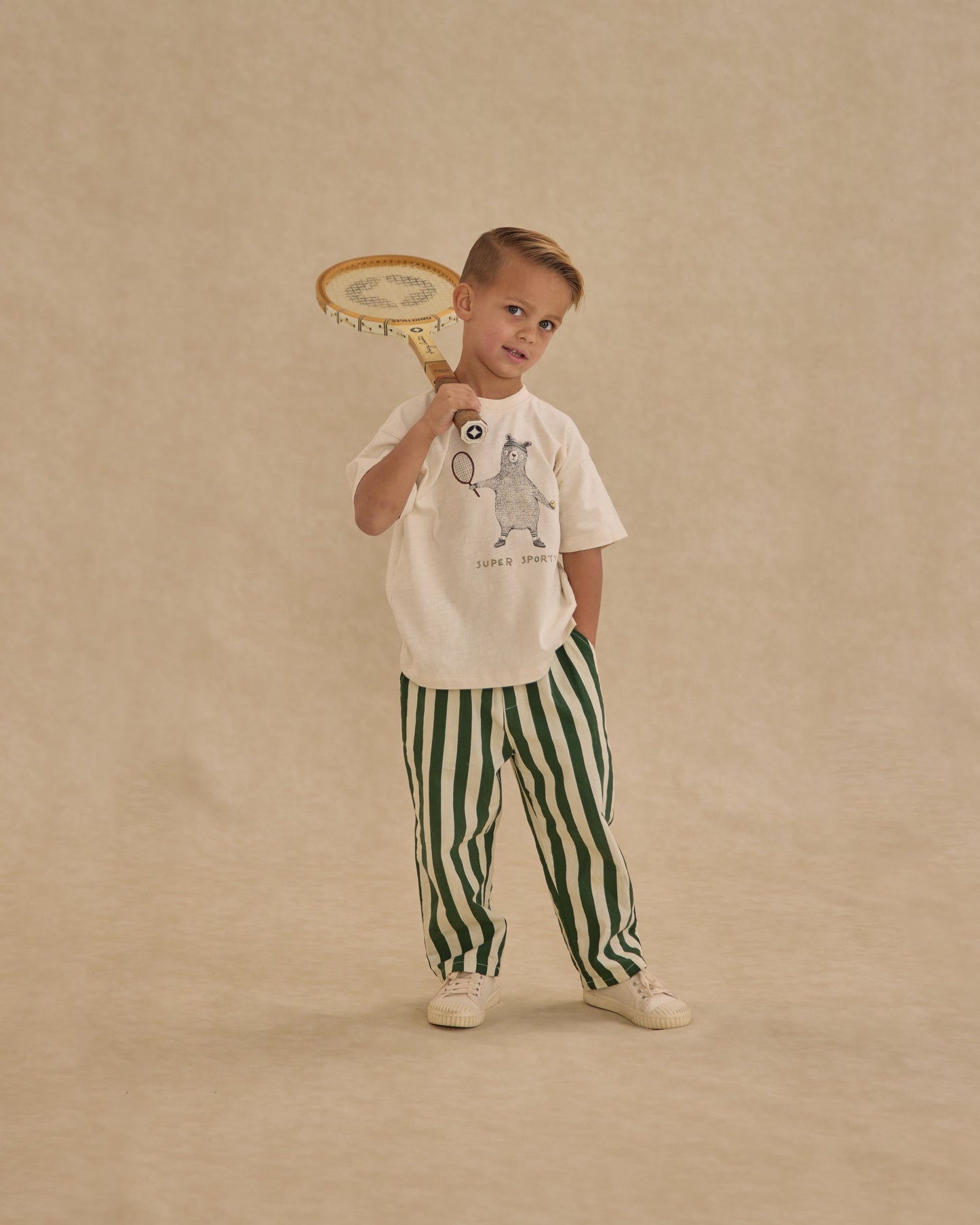 Green Stripe Baggy Pant