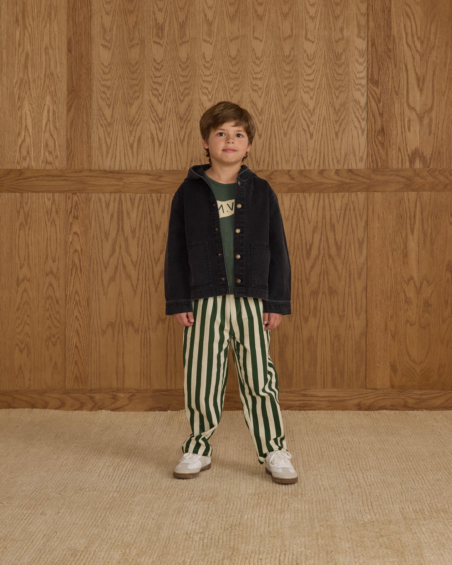 Green Stripe Baggy Pant