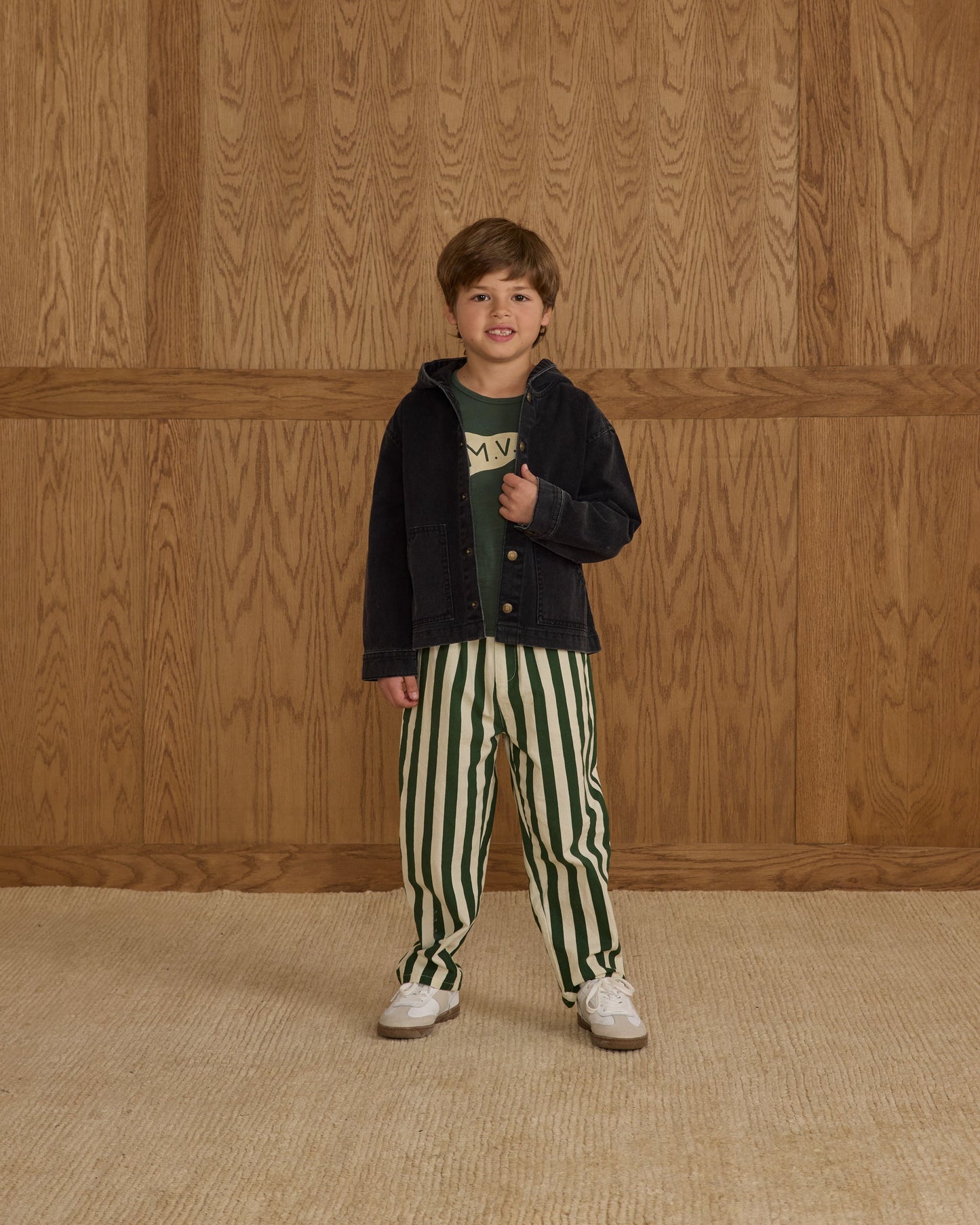 Green Stripe Baggy Pant