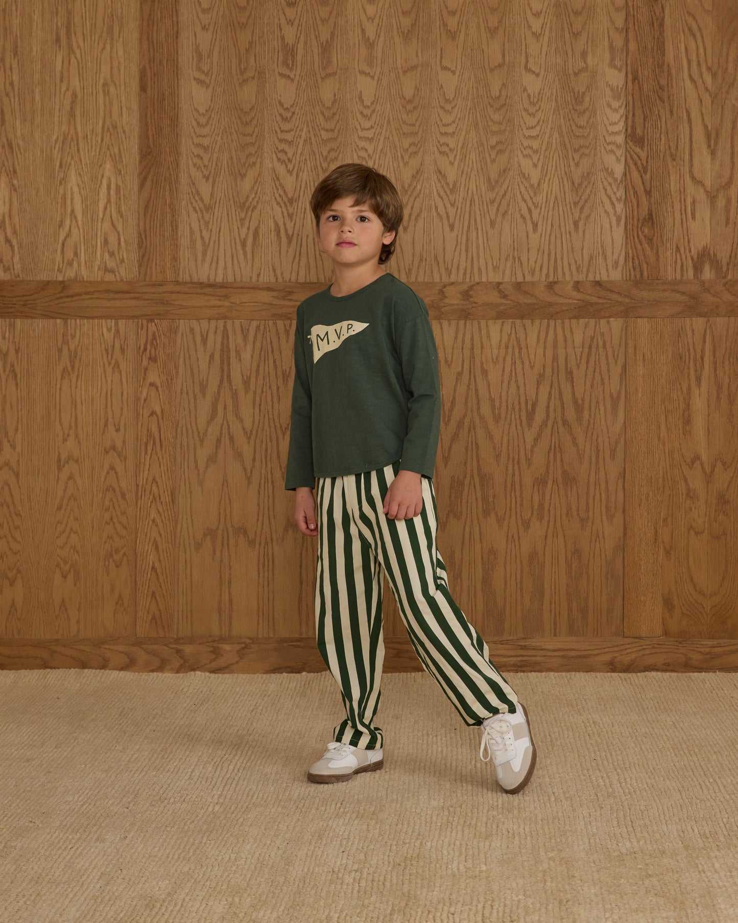 Green Stripe Baggy Pant