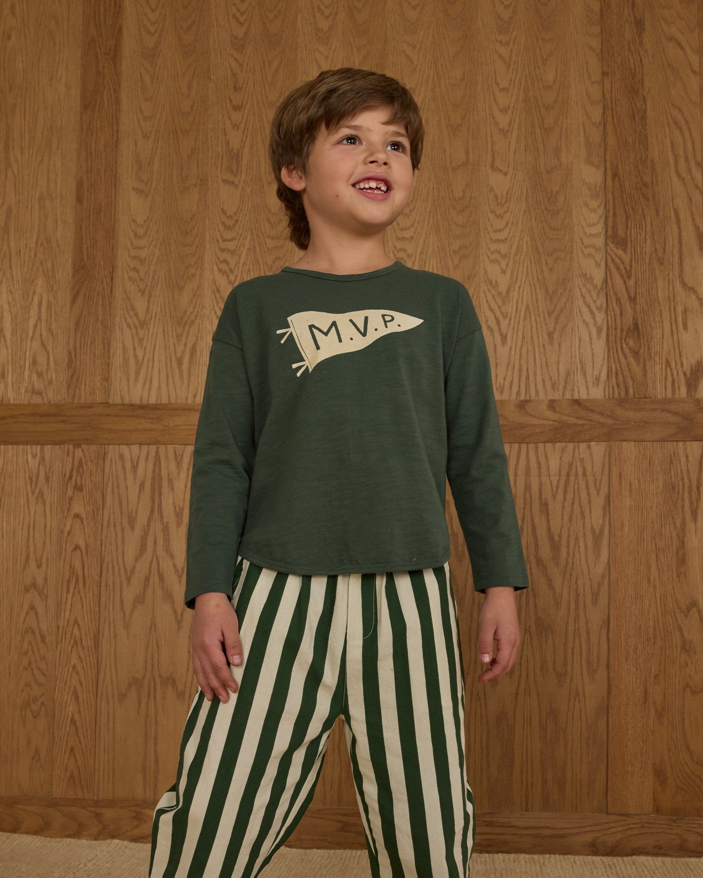 Green Stripe Baggy Pant