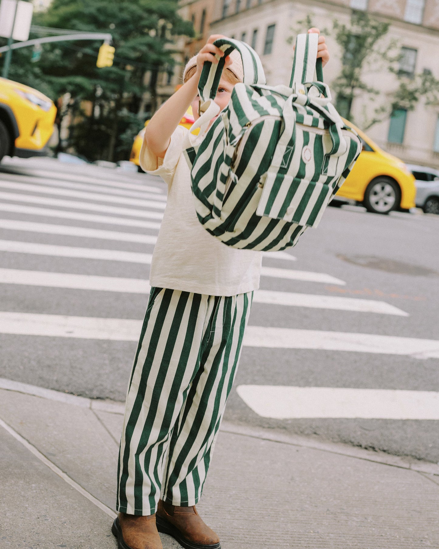 Green Stripe Baggy Pant