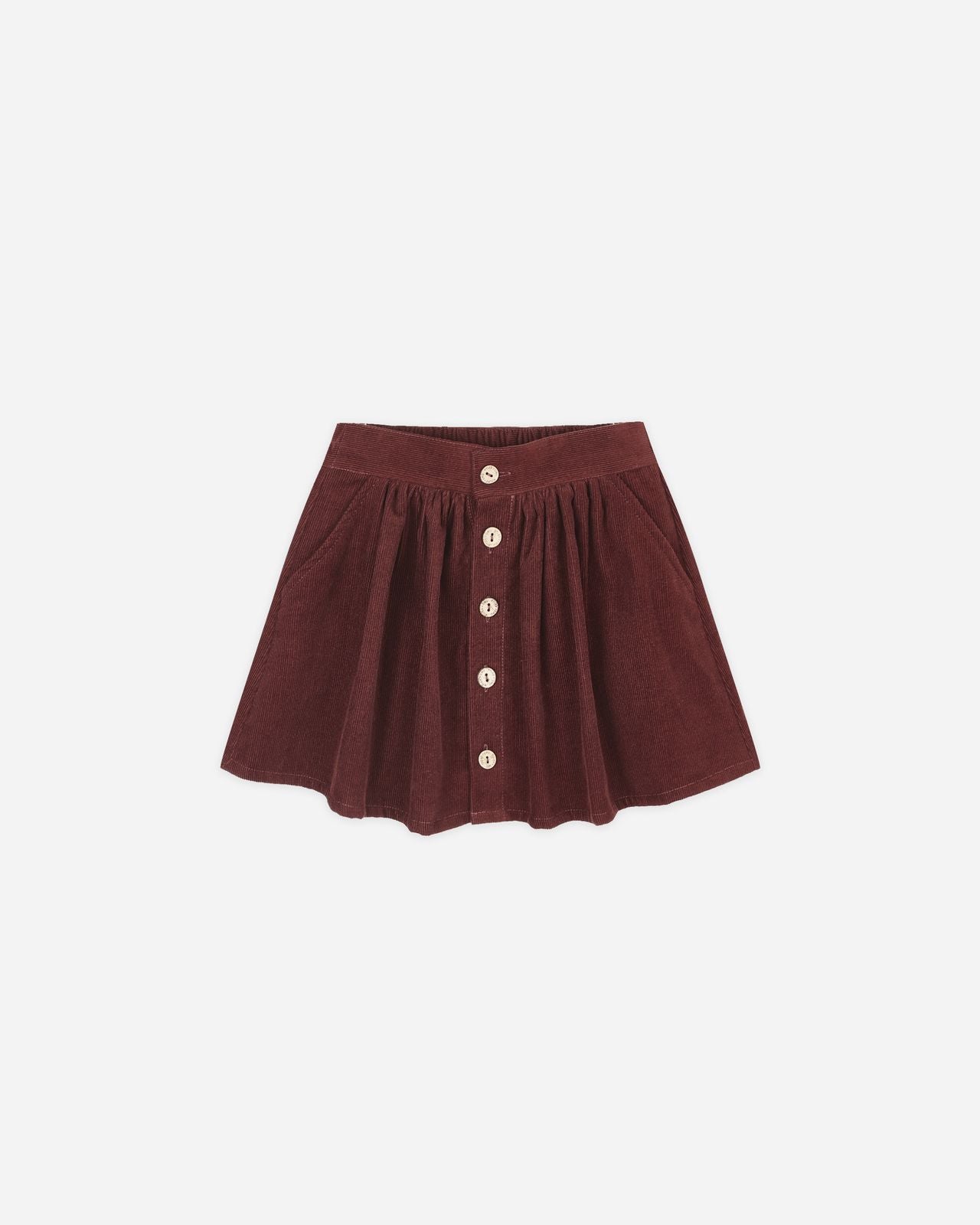 Button Front Burgundy Skirt