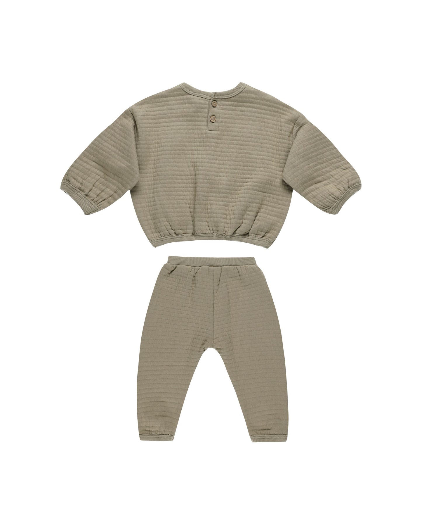 Olive Textured Sweat Suit