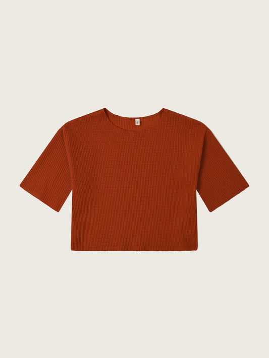 Paprika Waffle Boxy Sweatshirt