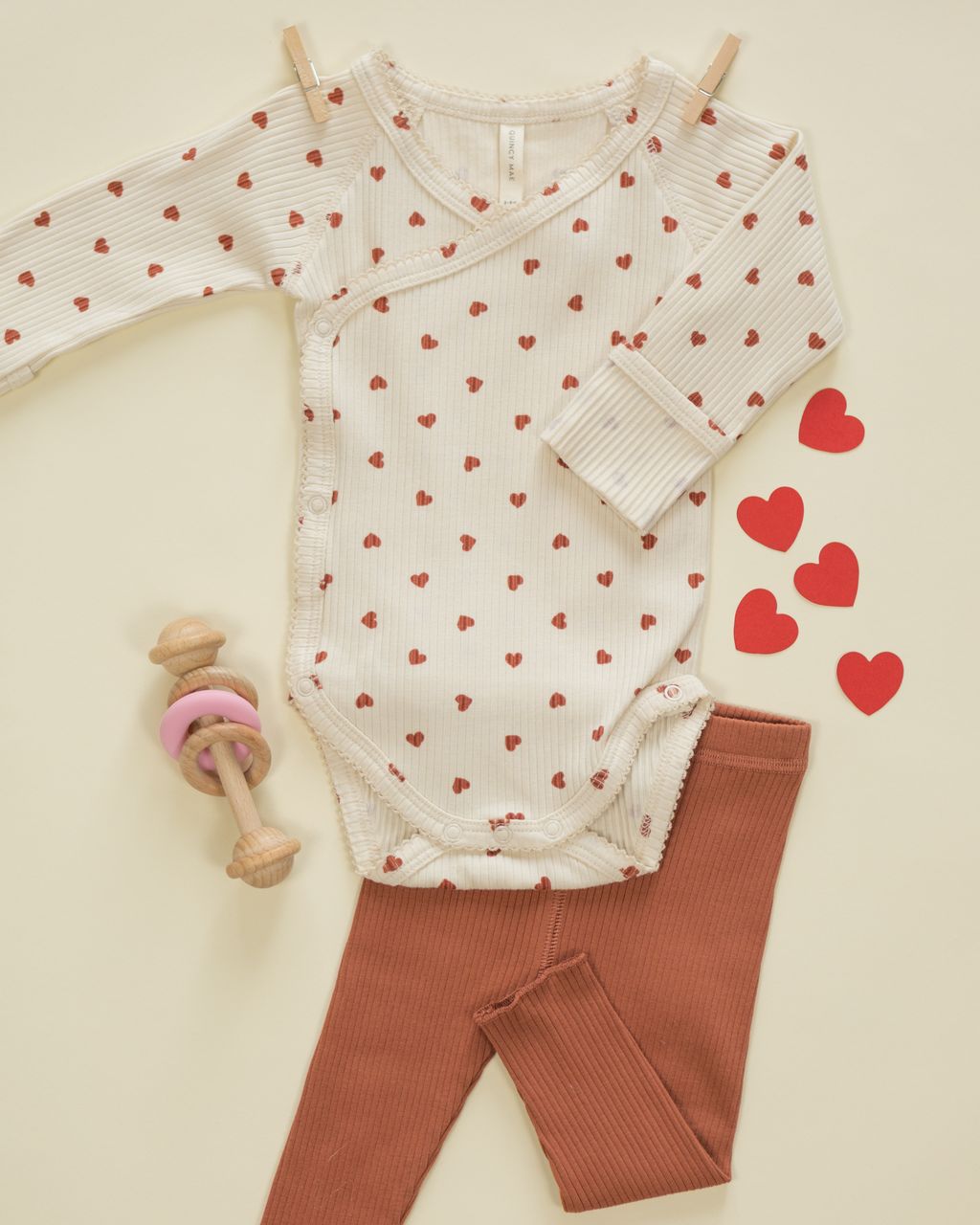 Red Hearts Side Snap Bodysuit