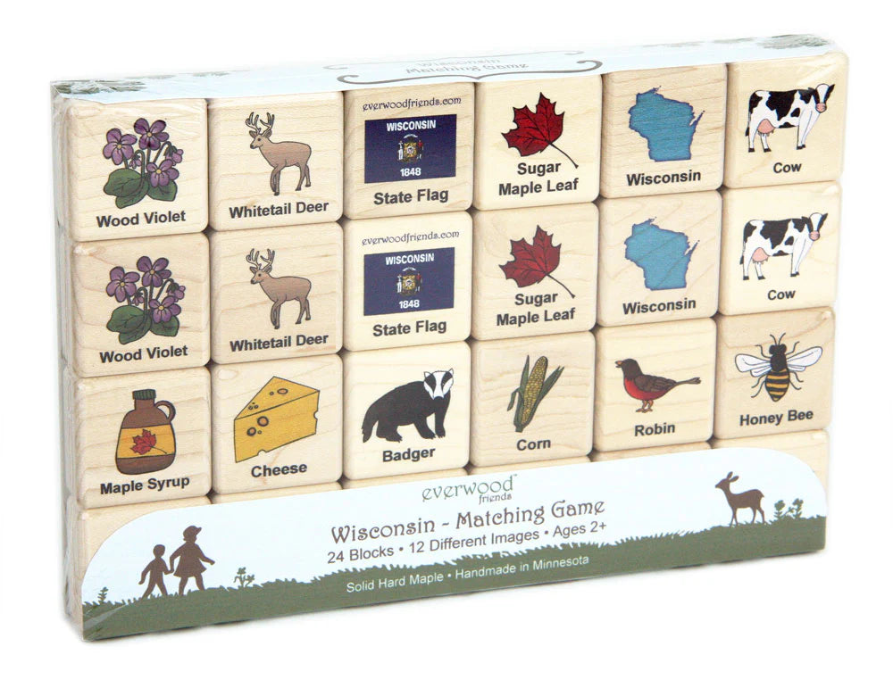 Wisconsin Wooden Matching Game