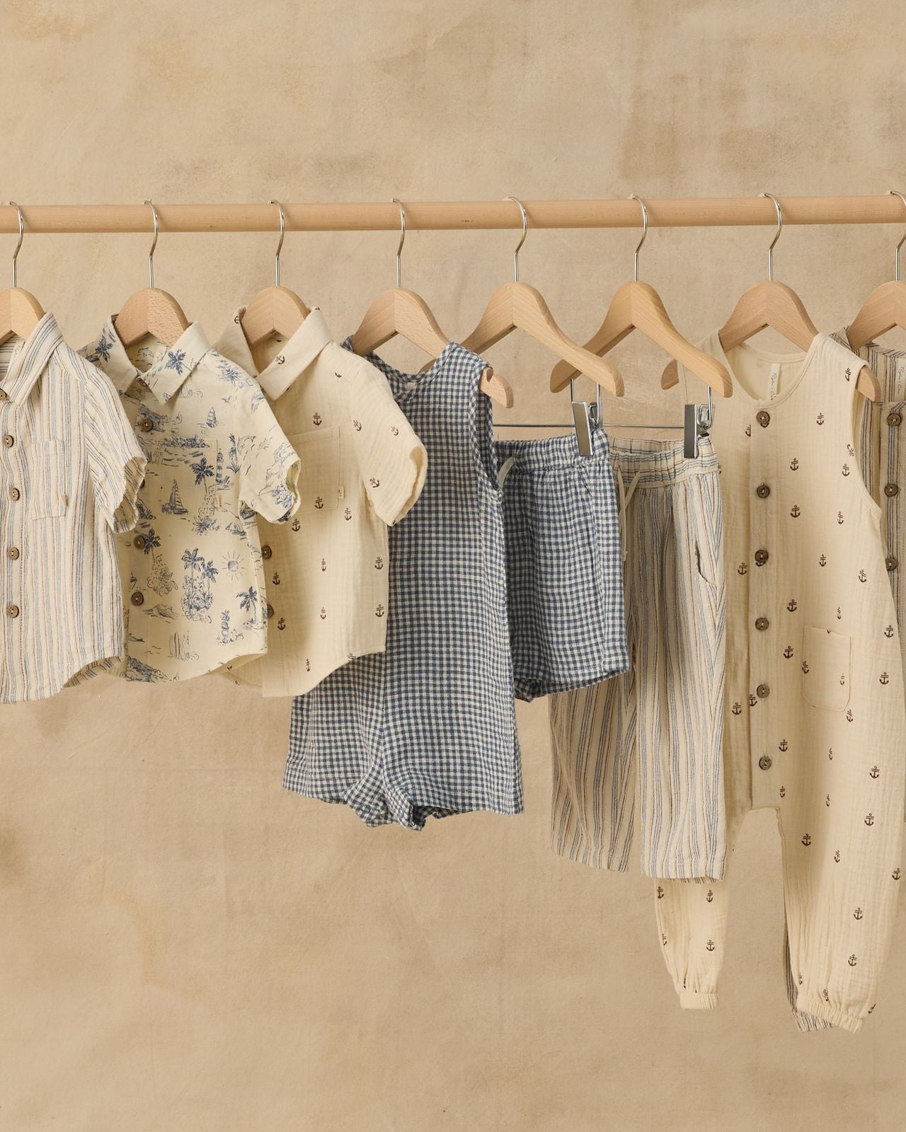 Marine Gingham Mavrick Romper