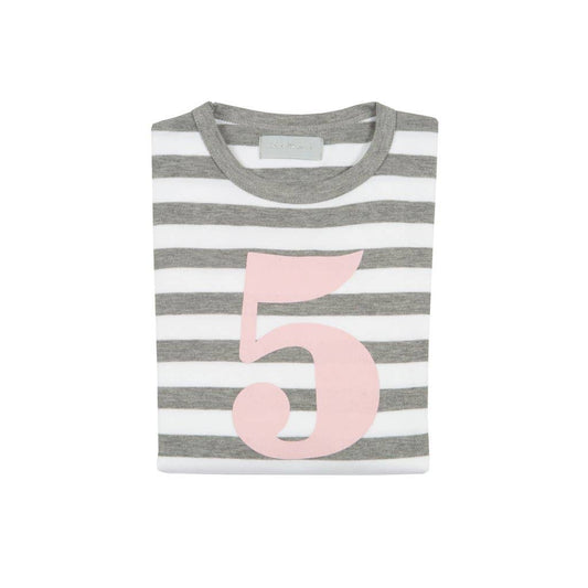 Grey Marl & White 5 (Pink) Shirt