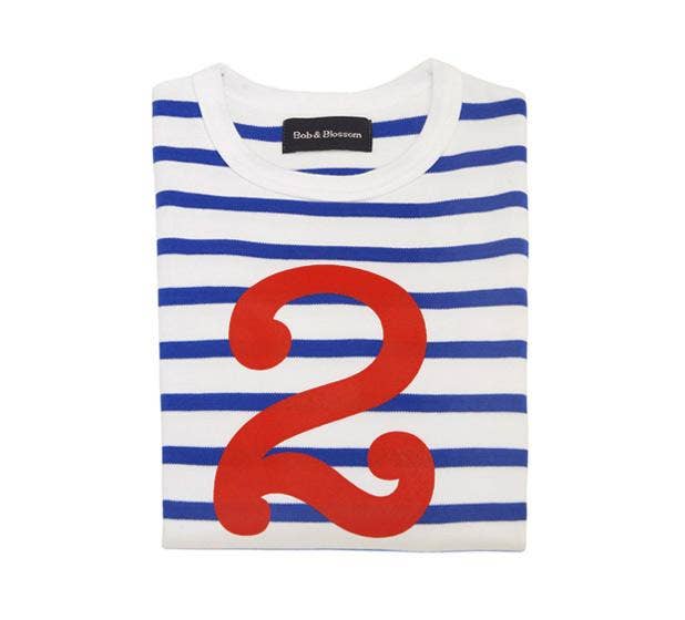 French Blue & White Striped 2 (Red) Shirt
