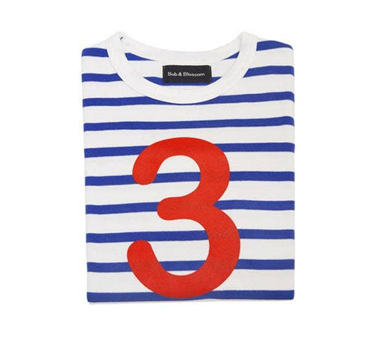 French Blue & White Striped 3 (Red) Shirt