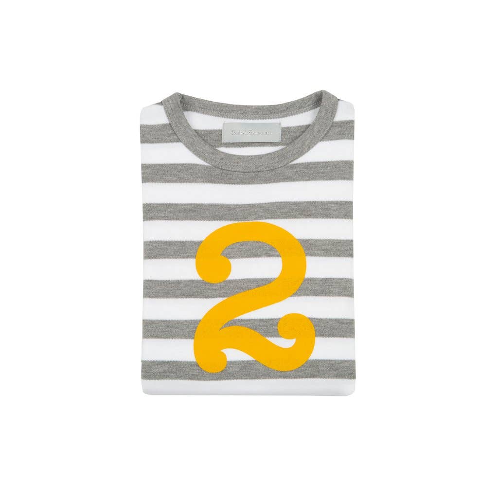 Grey Marl & White Striped 2 (Marigold) Shirt