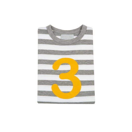 Grey Marl & White Striped 3 (Marigold) Shirt