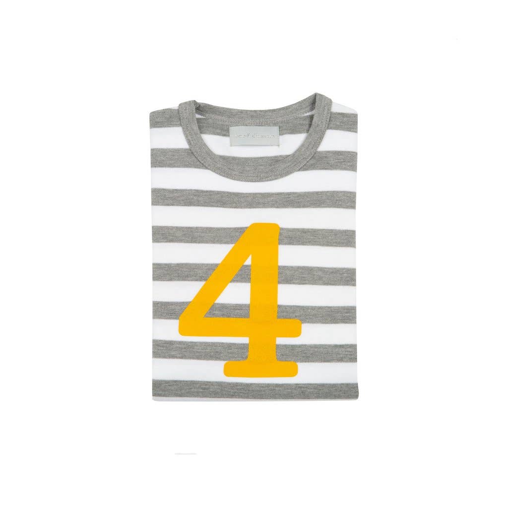 Grey Marl&  White Striped 4 (Marigold) Shirt