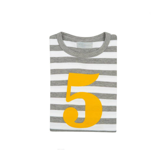 Grey Marl & White Striped 5 (Marigold) Shirt